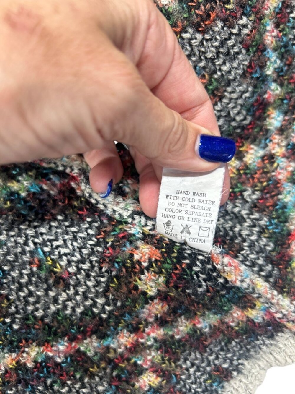Dreamers by debut Open Cardigan Sz L Multicolor Aztec Geometric Southwest Knit - Picture 10 of 10